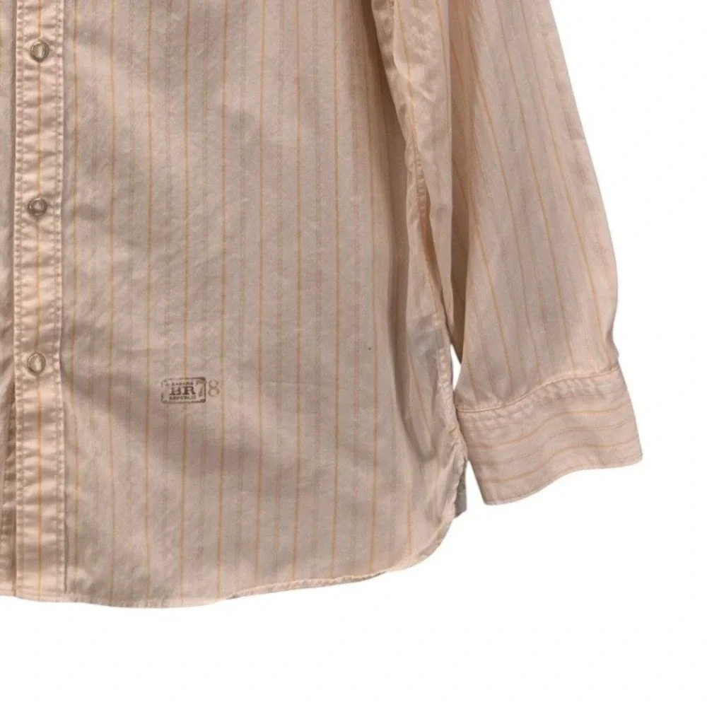 Banana Republic Mens y2k‎ Button Up Shirt Large Dove Preppy Pearl Snap Western